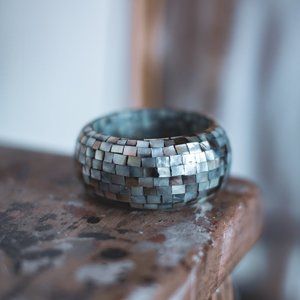 Beautiful Mother of Pearl Mosaic Bangle Bracelet
